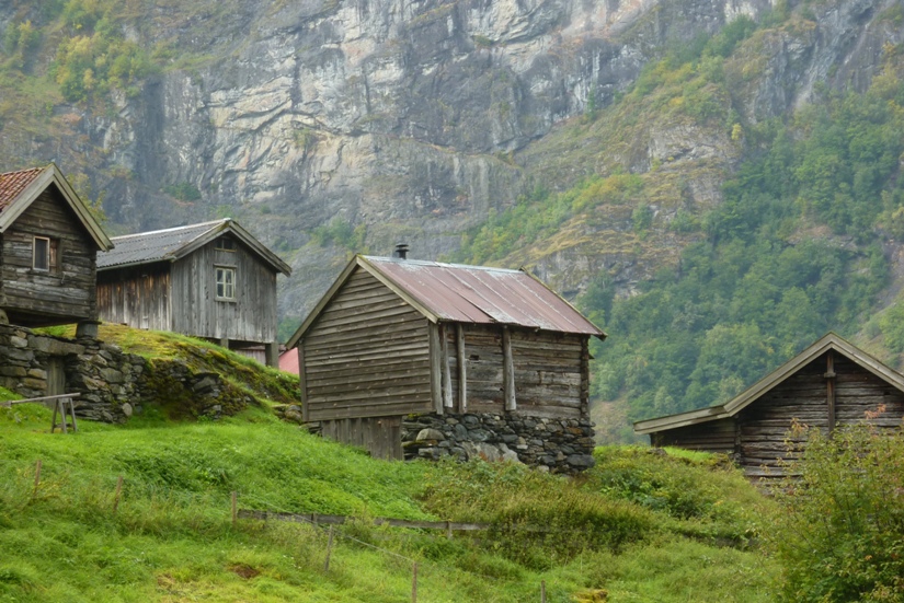 An old house on a rock foundation