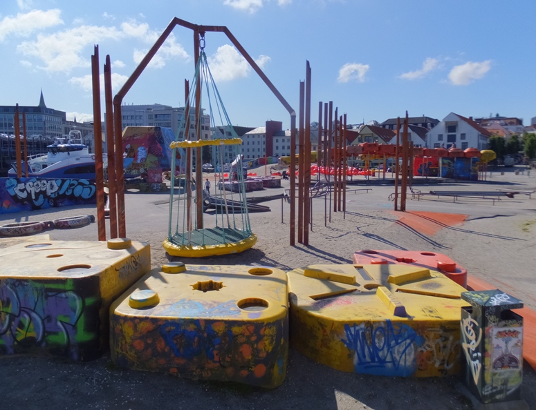 Graffiti on playground equipment