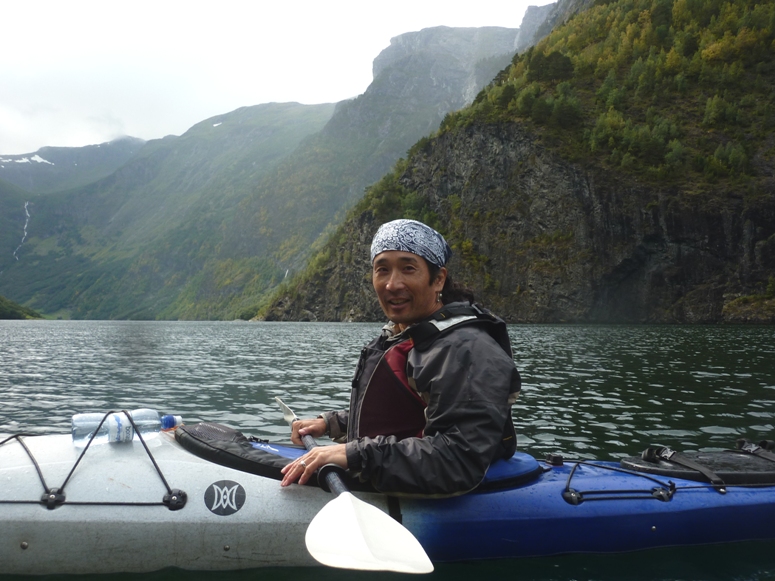 Me smiling in the kayak