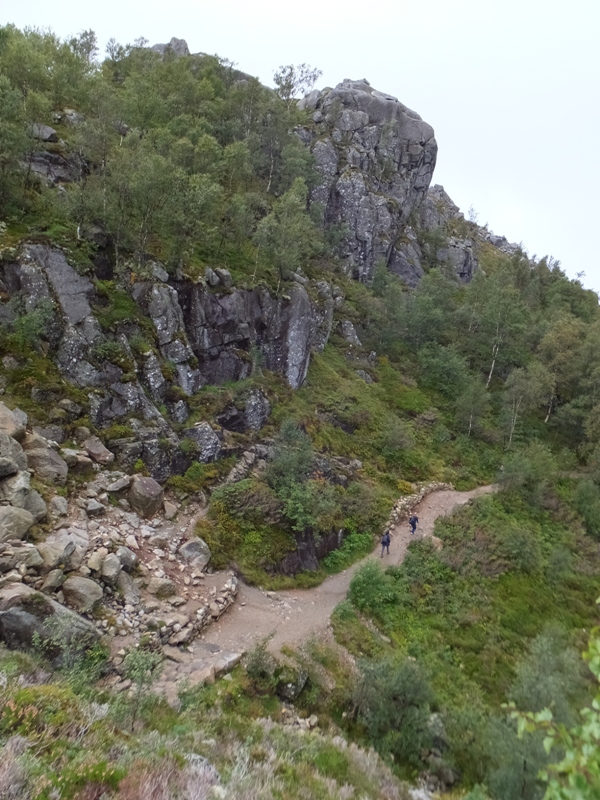 Trail below steep rocks