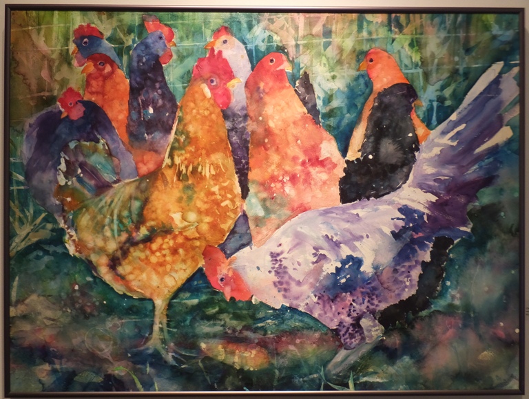 Painting of chickens