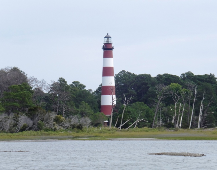 Red and white Assateague Lighthouse