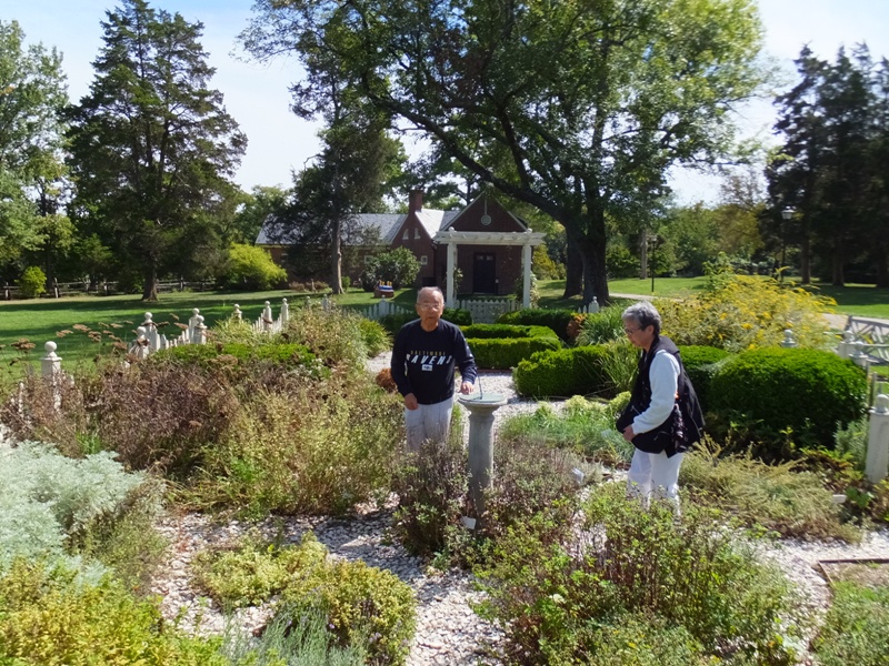 Mom and Dad in the garden at Montpelier Mansion