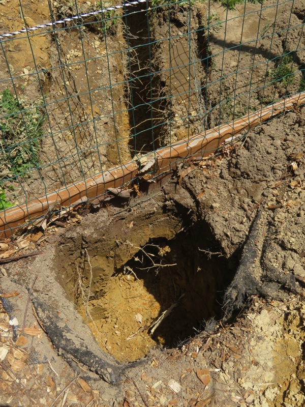 Trench under garden fence