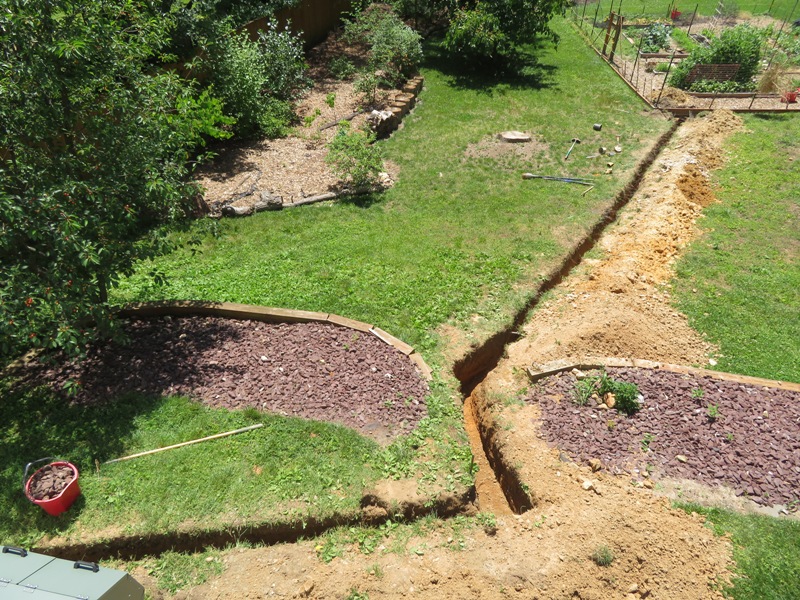 View of trenches from roof