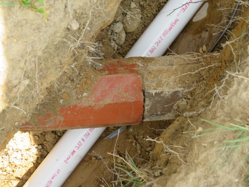 PVC under terra cotta pipe