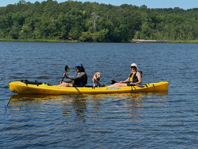 Norma, Daphne, and I on kayak