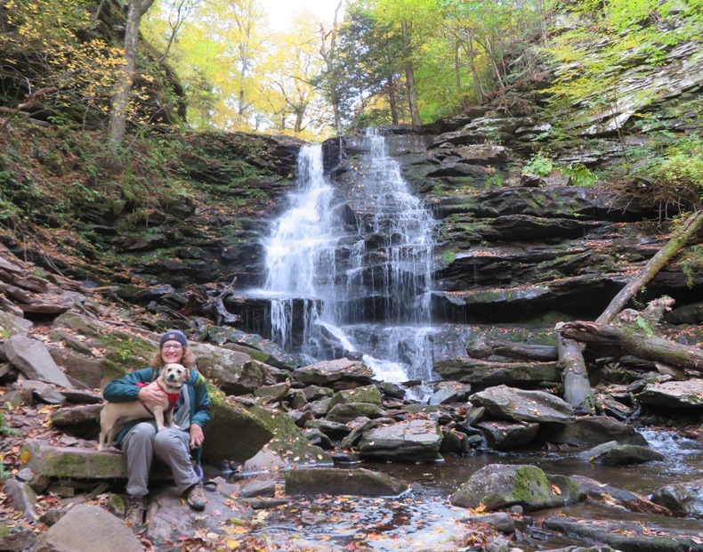 Norma and Daphne at Erie Falls, 47' high