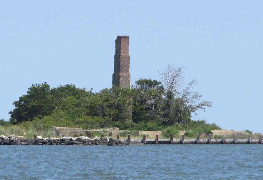 Chimney amongst ruins