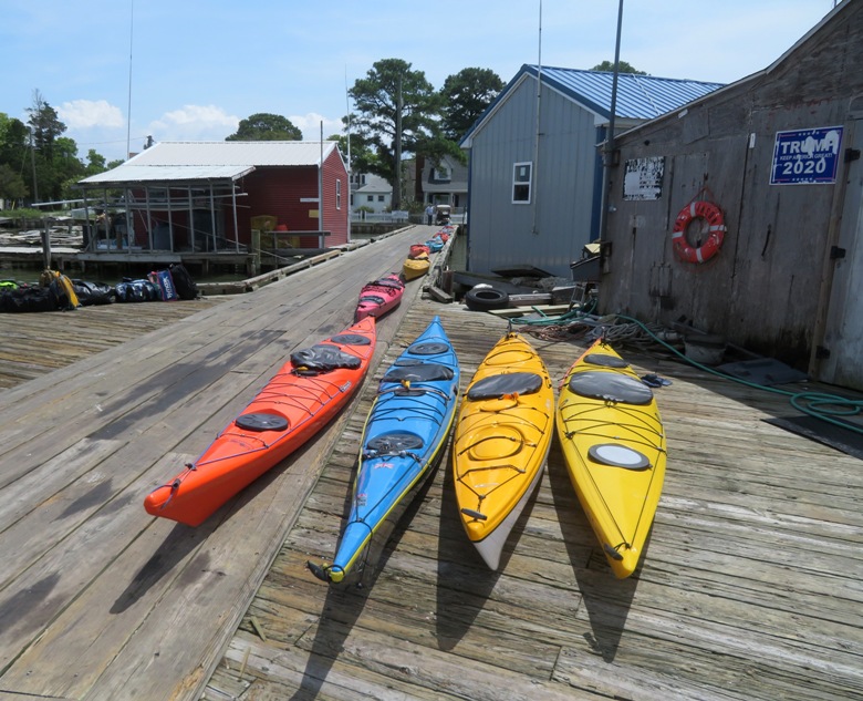 Kayak on pier