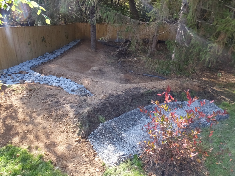 View of spring drainage project looking southeast