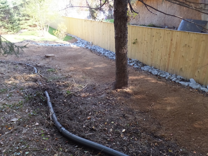 View of spring drainage project looking southwest