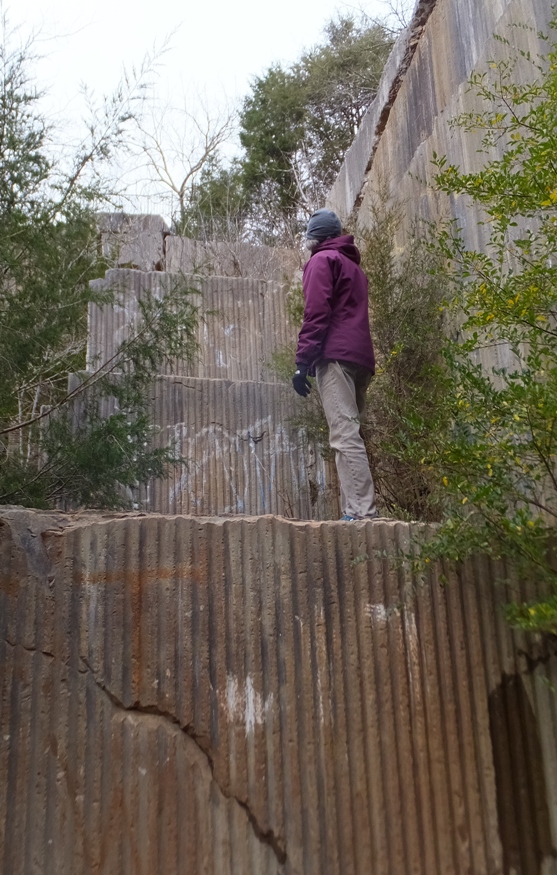 Carmen standing on one of the blocks