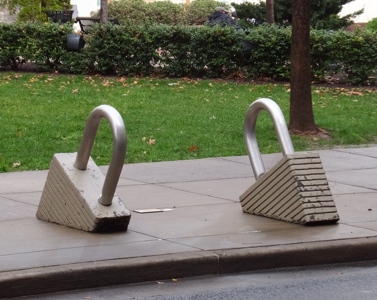 Giant lock sculptures to locking up bicycles