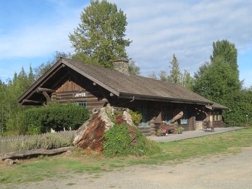 Log cabin with 'Joyce' written on it