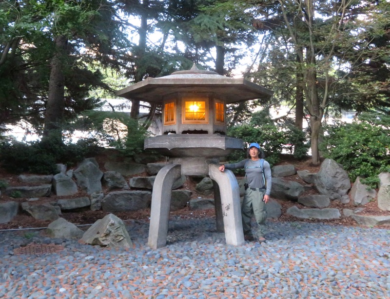 Me with giant stone lantern