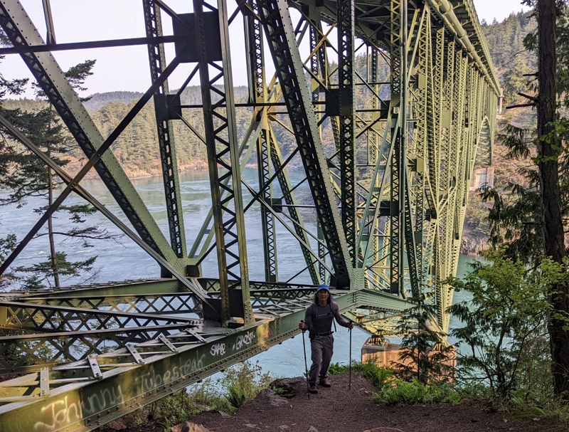 Me standing below Deception Pass Bridge