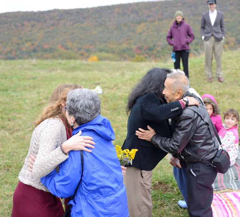 Sherri reads her lines, 'Let us all remember that there is nothing more important than the love of family.'  Then Norma and I acknowledge the love our family has shown for us throughout the years.