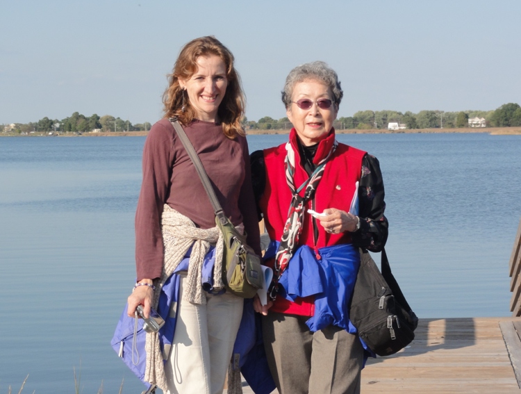 Norma and Mom standing