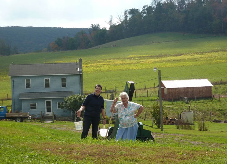 Angelika and Hazel at the farm