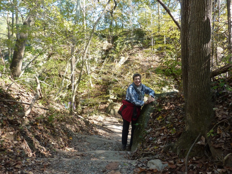 Angelika on a hiking trail