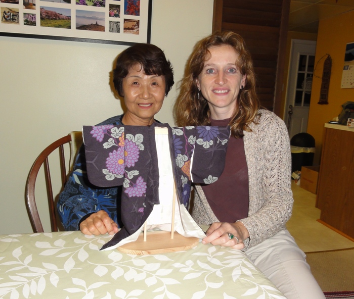 Hitomi and Norma with miniature kimono