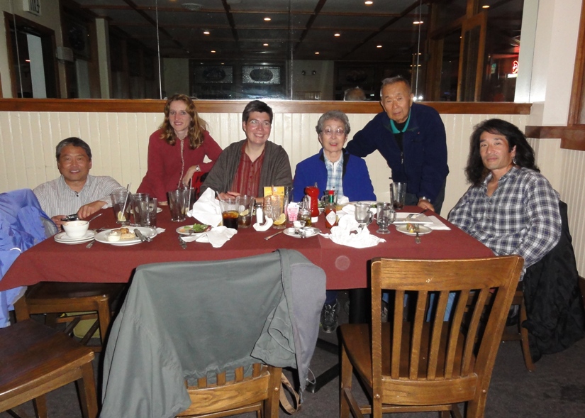 Six of us at the dinner table