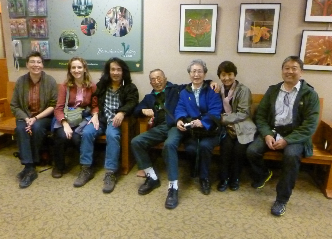 Group photo at the bench