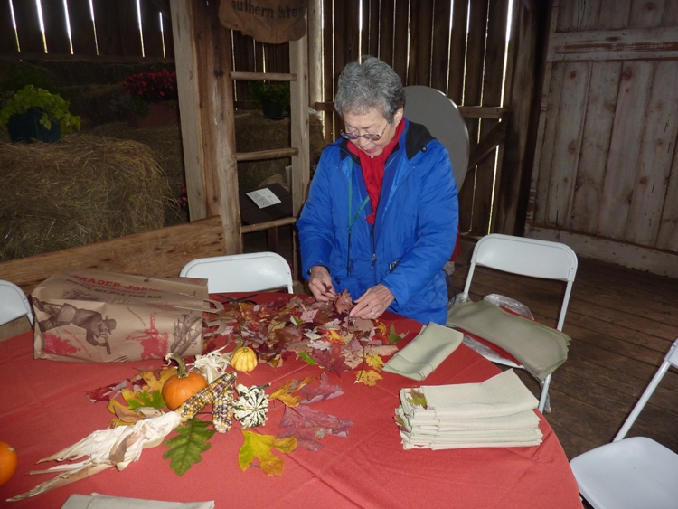 Mom preparing table stuff