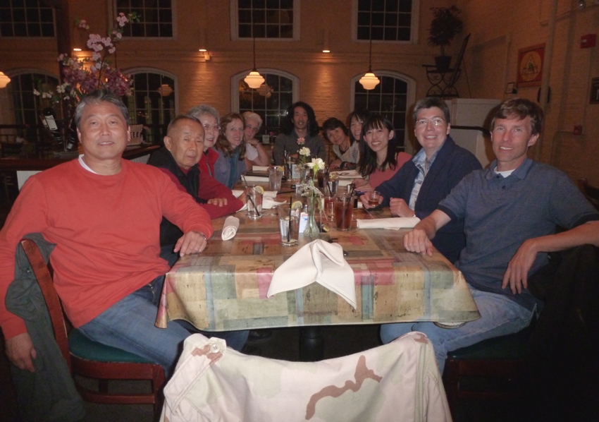 Group photo at dinner table