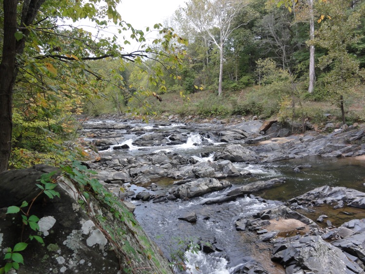 A rocky part of the river where the elevations drops