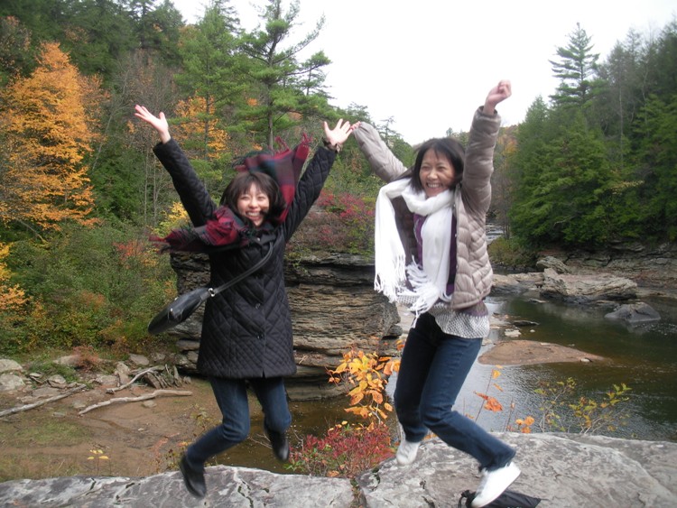 Sonomi and Ikuyo jumping