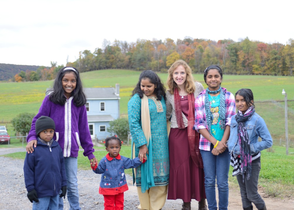 From left to right are Laquan (Joyce and Jimmy's foster child), Thanusha, Harlem (Joyce and Jimmy's daughter), Malar, Norma, Dursha, and Nidhiksha