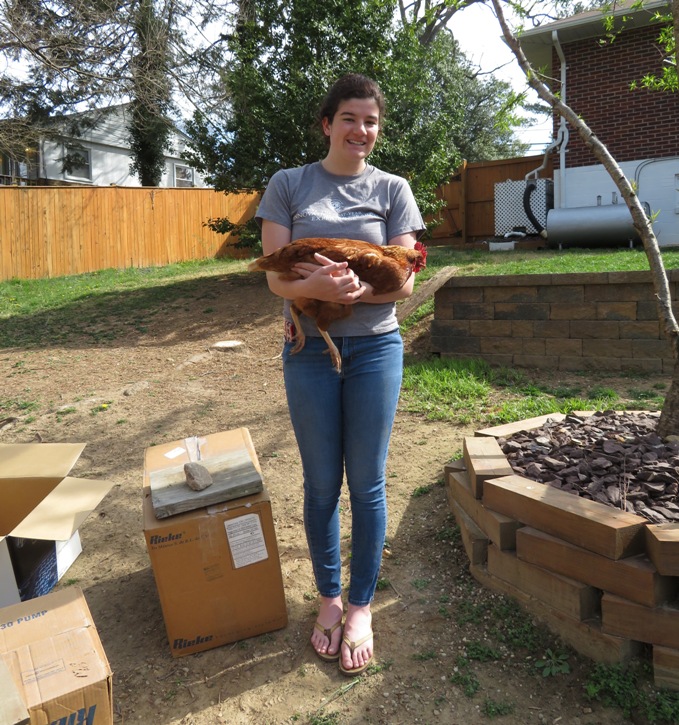 Maddie holding Gertrude