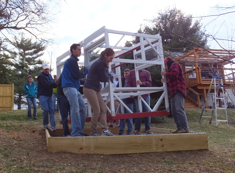 Putting the coop on the foundation