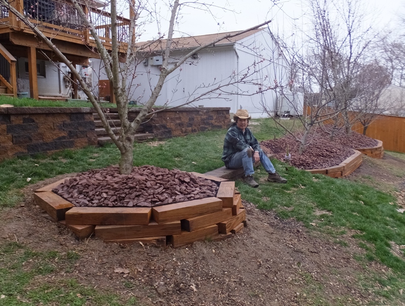 Me with finished planter, north view