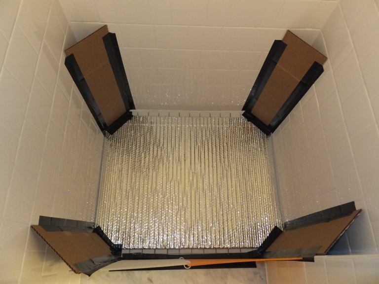 Reflectix radiant barrier on shower floor