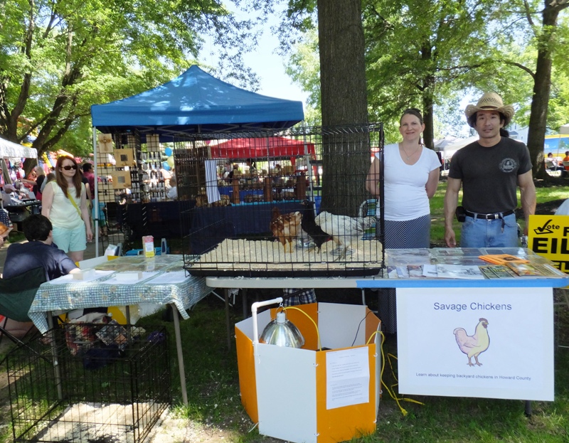 Me with Molly and chickens at Savage Chickens booth