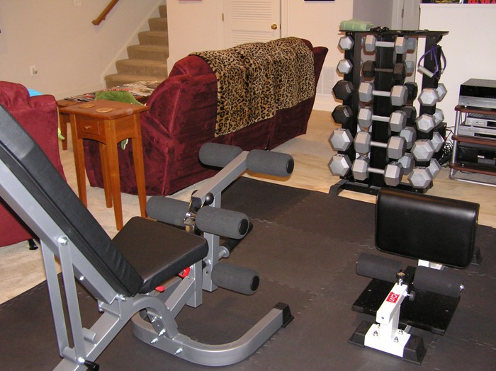 Home gym at townhouse