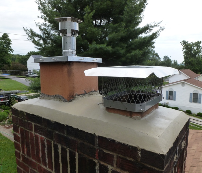 Chimney after the professionals fixed it up