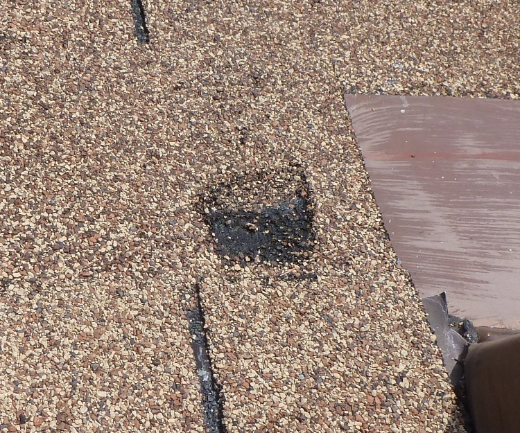 Damaged shingle