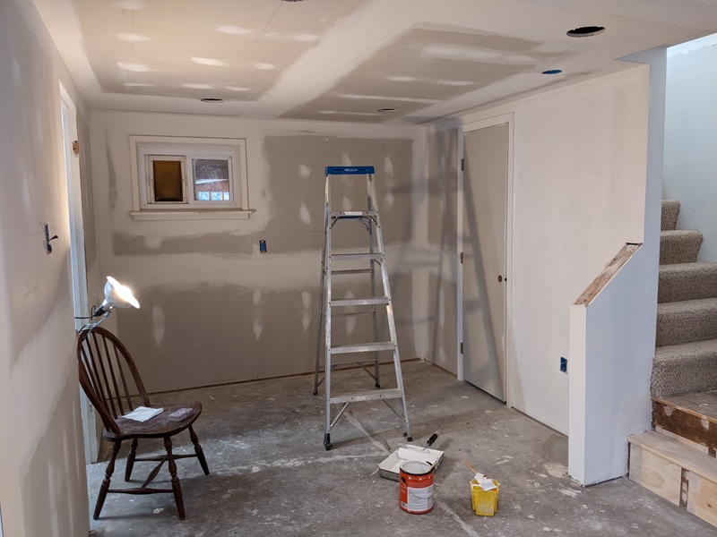 New drywall in basement