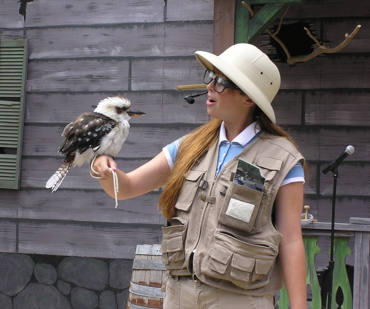 Woman with Kookaburra on her arm