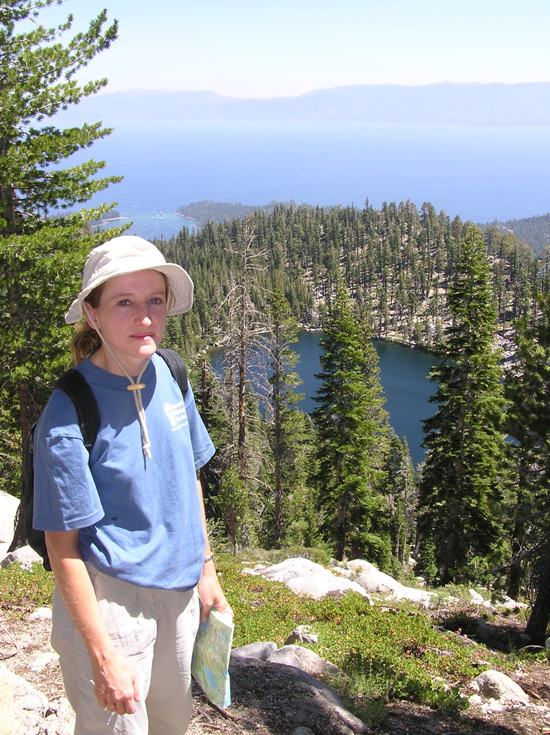 Norma high up with Granite Lake and Lake Tahoe below