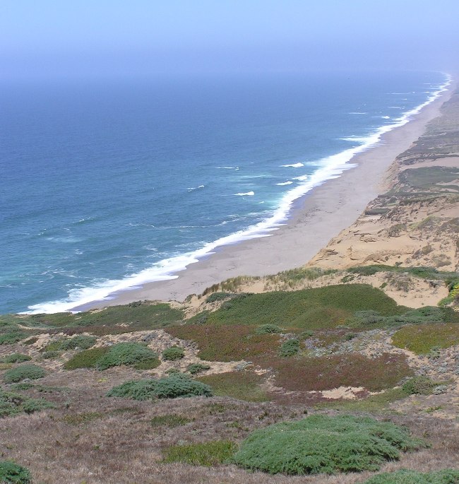 Looking down on the ocean