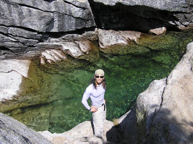 Me at swimming hole at the base of Horsetail Falls