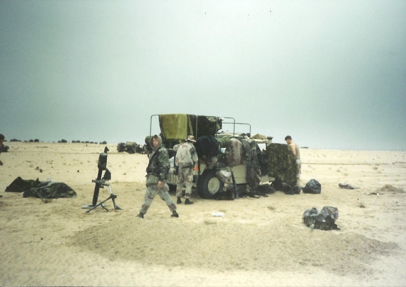 Mortar, Humvee, and Marines