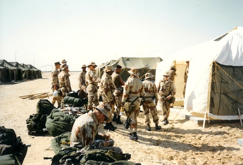 Marines setting up big tents