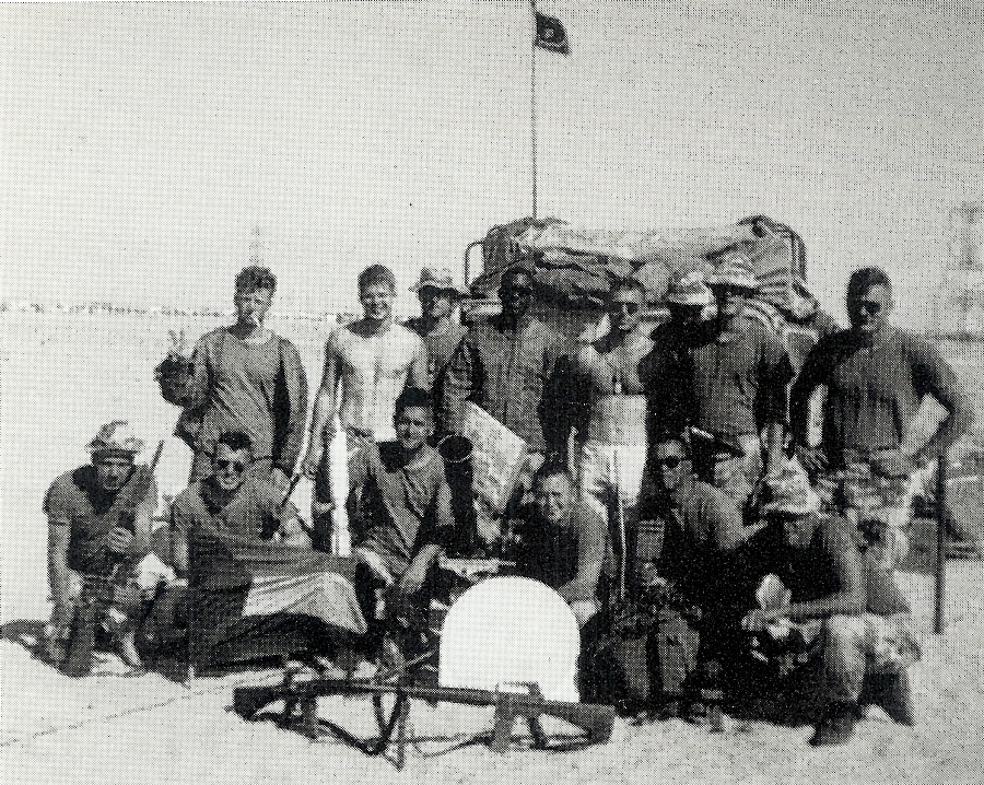 Another black and white photo of several Marines