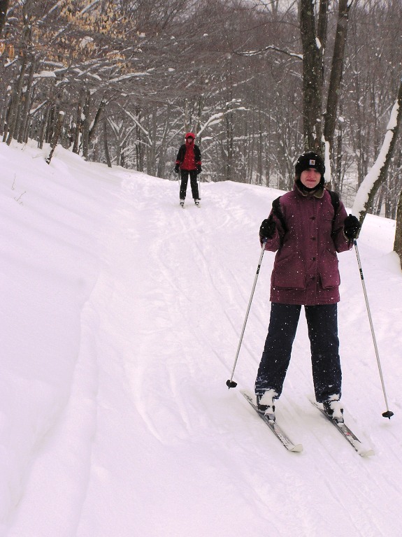 Norma skiing downhill